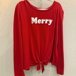 Copper Key Red Festive Long Sleeve Top